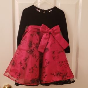 Girls 2T Blueberi boulevard formal red/black dress